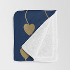 Heart Strings in Navy and Gold Throw Blanket Gallery Image 3