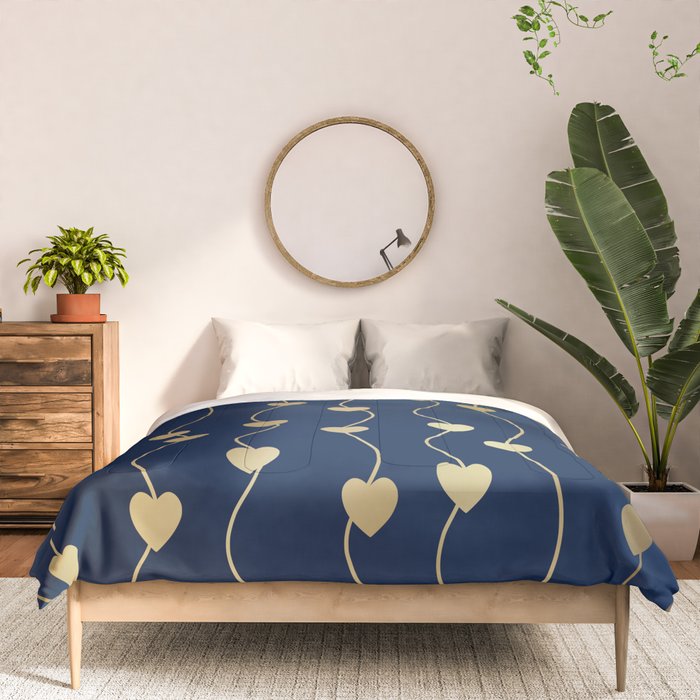 Heart Strings in Navy and Gold Comforter Gallery Image 3