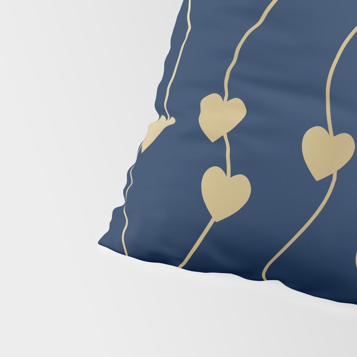 Heart Strings in Navy and Gold Pillow Sham Gallery Image 4