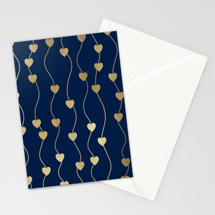 Heart Strings in Navy and Gold Stationery Card Gallery Image 2