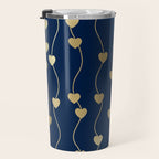 Heart Strings in Navy and Gold Travel Mug Gallery Image 3