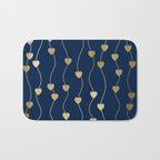 Heart Strings in Navy and Gold Bath Mat Gallery Image 1