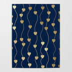 Heart Strings in Navy and Gold Poster Gallery Image 4