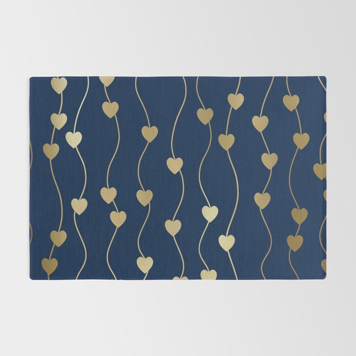 Heart Strings in Navy and Gold Rug Gallery Image 2