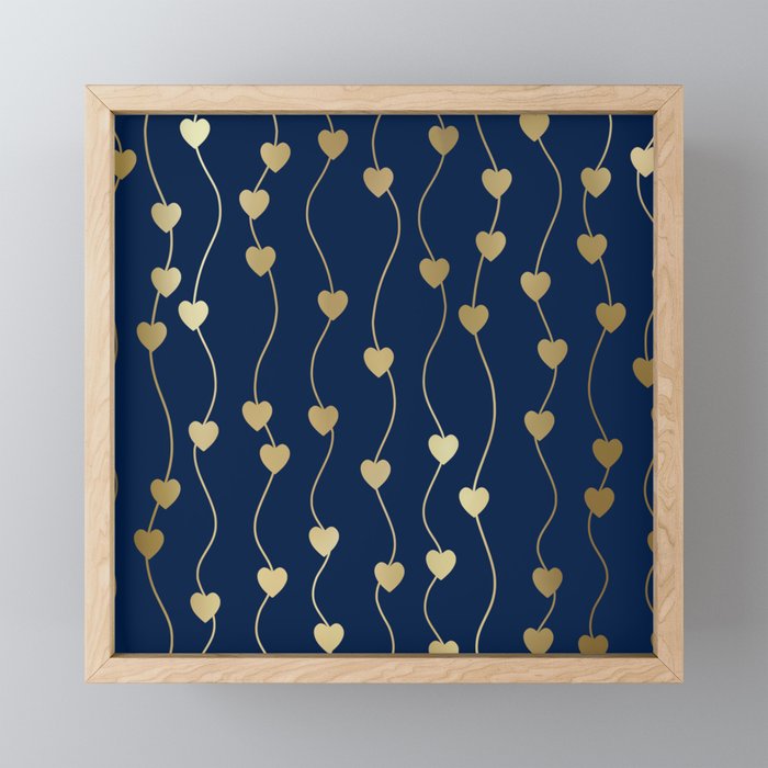 Heart Strings in Navy and Gold Mini Art Print Gallery Image 1