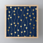 Heart Strings in Navy and Gold Mini Art Print Gallery Image 1