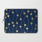 Heart Strings in Navy and Gold Laptop Sleeve Gallery Image 1