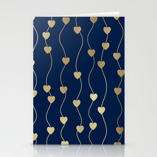 Heart Strings in Navy and Gold Stationery Card Gallery Image 1