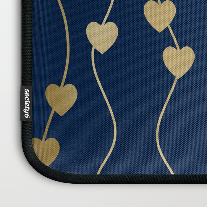Heart Strings in Navy and Gold Laptop Sleeve Gallery Image 3