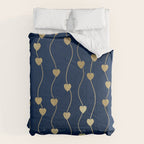 Heart Strings in Navy and Gold Comforter Gallery Image 6