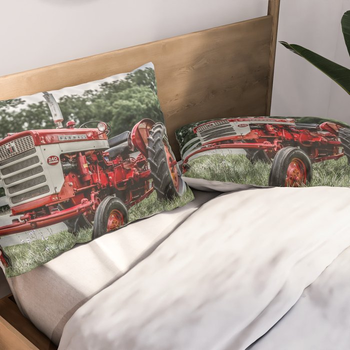 International Harvester Farmall 240 Red Tractor McCormick Deering Pillow Sham Gallery Image 2