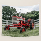 International Harvester Farmall 240 Red Tractor McCormick Deering Wall Tapestry Gallery Image 4