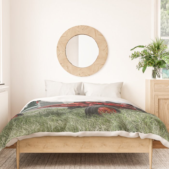 International Harvester Farmall 240 Red Tractor McCormick Deering Duvet Cover Gallery Image 3
