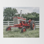 International Harvester Farmall 240 Red Tractor McCormick Deering Throw Blanket Gallery Image 2