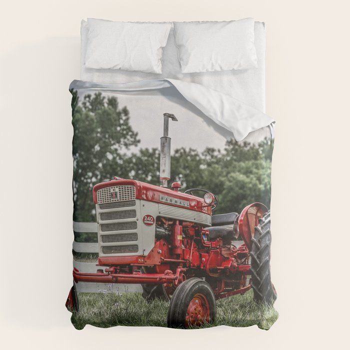 International Harvester Farmall 240 Red Tractor McCormick Deering Duvet Cover Gallery Image 1