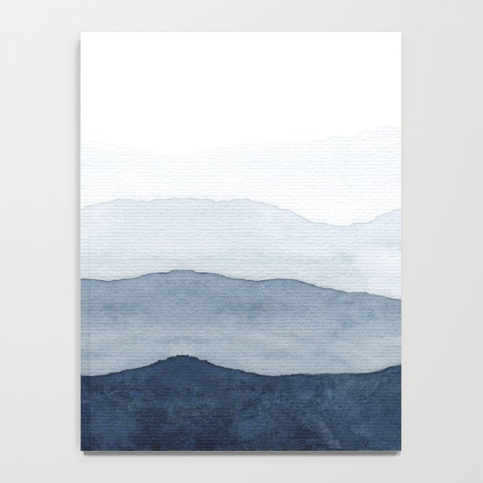 Indigo Abstract Watercolor Mountains Notebook Gallery Image 4