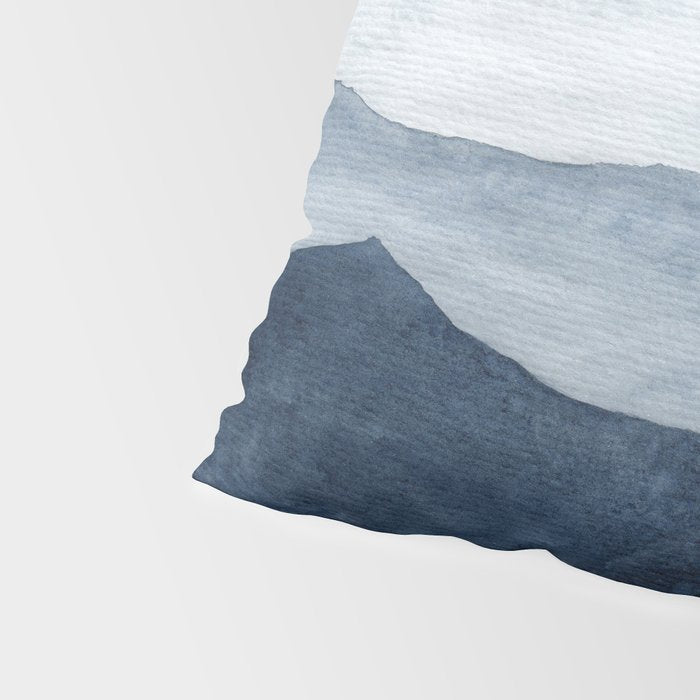 Indigo Abstract Watercolor Mountains Pillow Sham Gallery Image 4