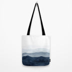 Indigo Abstract Watercolor Mountains Tote Bag Gallery Image 2