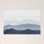 Indigo Abstract Watercolor Mountains Welcome Mat Gallery Image 1