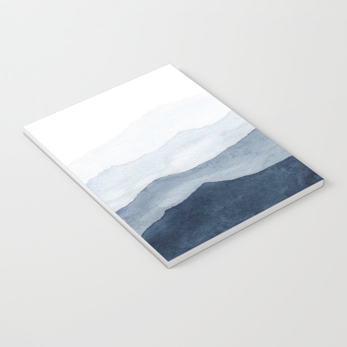 Indigo Abstract Watercolor Mountains Notebook Gallery Image 3