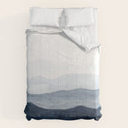Indigo Abstract Watercolor Mountains Comforter Gallery Image 6