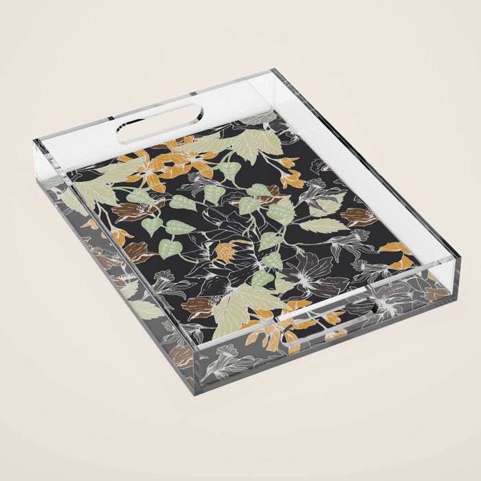 Vintage Midnight Florals Acrylic Tray Gallery Image 1