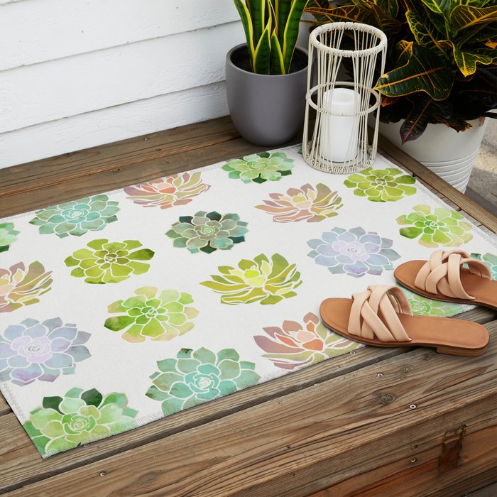 Spring Succulents Outdoor Rug Gallery Image 2