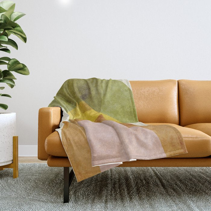 organic shapes boho nature abstract 3 Throw Blanket Gallery Image 1