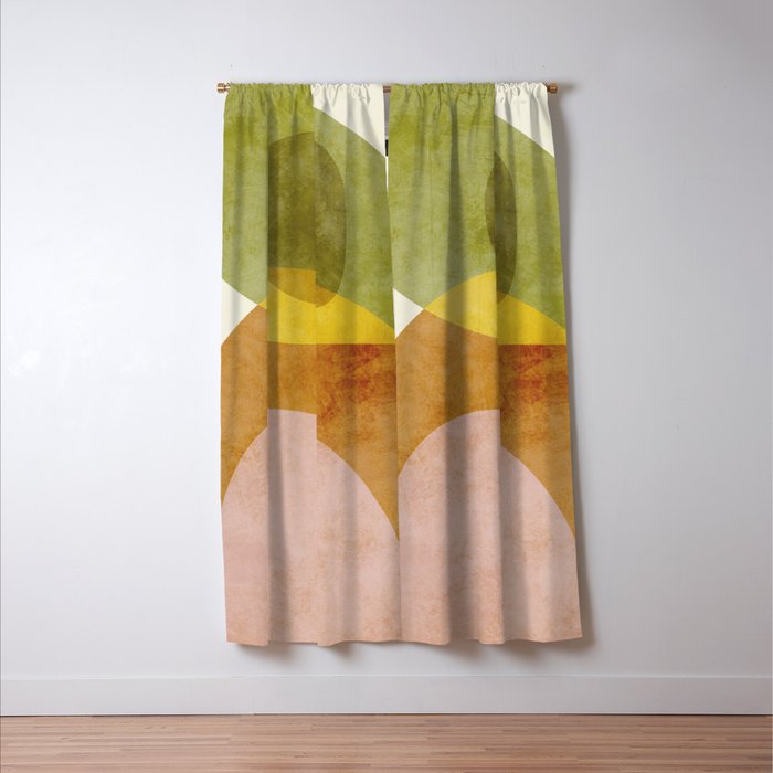 organic shapes boho nature abstract 3 Window Curtain Gallery Image 3