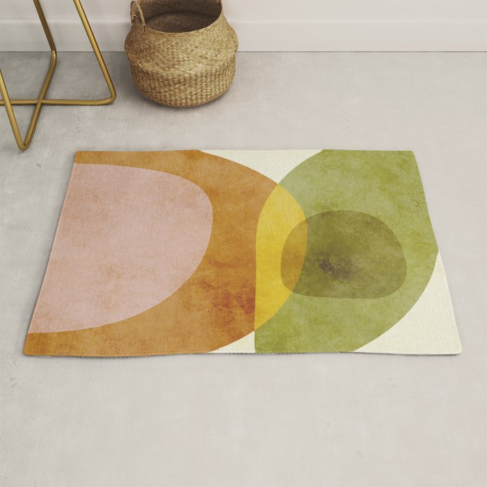 organic shapes boho nature abstract 3 Rug Gallery Image 1
