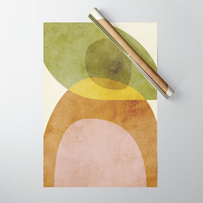 organic shapes boho nature abstract 3 Wrapping Paper Gallery Image 1