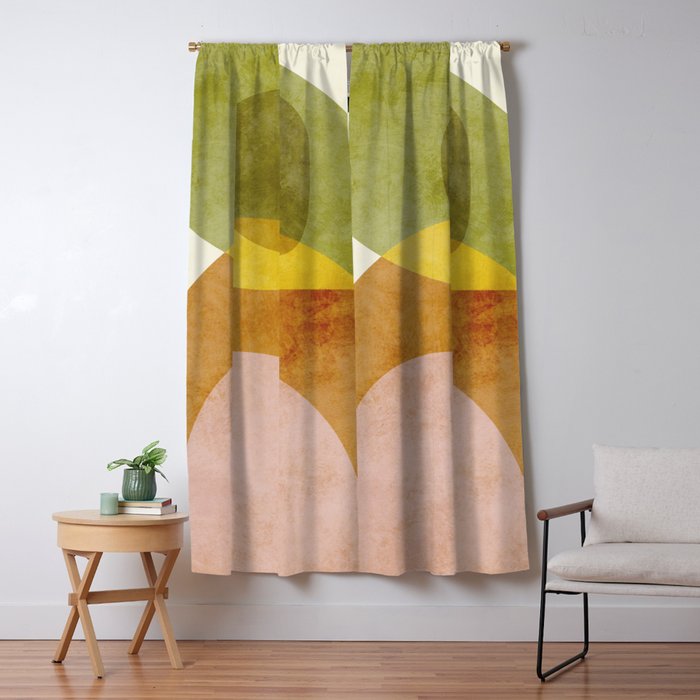 organic shapes boho nature abstract 3 Window Curtain Gallery Image 5
