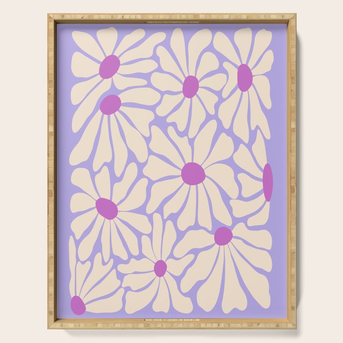 Big Groovy Flower - Purple Serving Tray Gallery Image 1