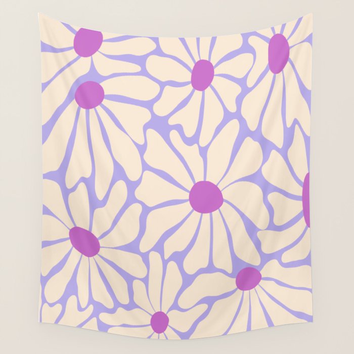 Big Groovy Flower - Purple Wall Tapestry Gallery Image 1