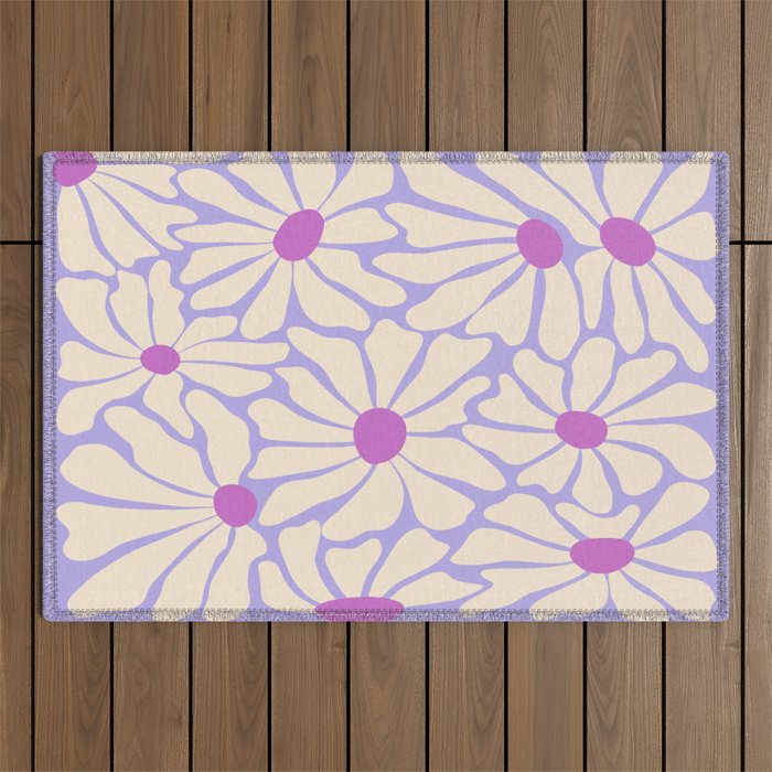 Big Groovy Flower - Purple Outdoor Rug Gallery Image 1