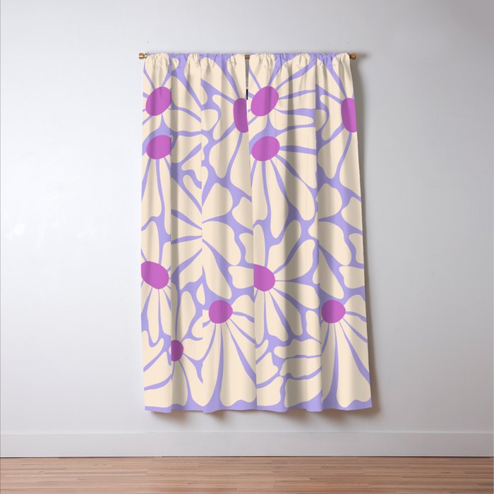 Big Groovy Flower - Purple Window Curtain Gallery Image 3