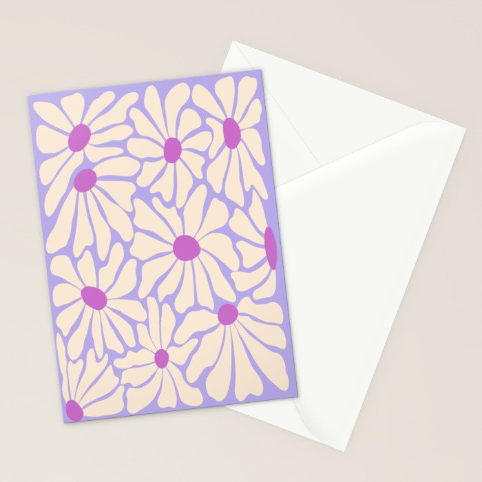 Big Groovy Flower - Purple Stationery Card Gallery Image 2