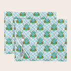Retro earth planet cartoon pattern Placemat Gallery Image 1
