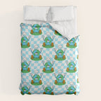 Retro earth planet cartoon pattern Duvet Cover Gallery Image 6