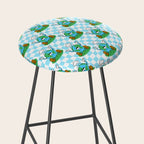 Retro earth planet cartoon pattern Stool Gallery Image 2