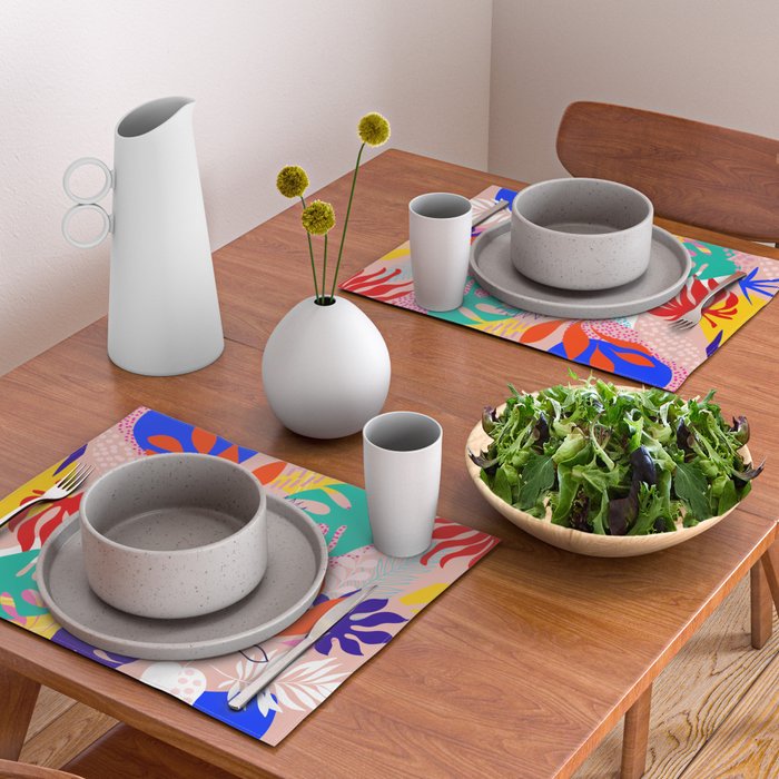 Keep Growing - Tropical plant on peach Placemat Gallery Image 2