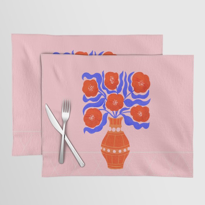 Bright Red Poppies In A Vase Placemat Gallery Image 1