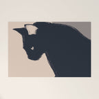 Minimal Abstract Art Black Cat Welcome Mat Gallery Image 1