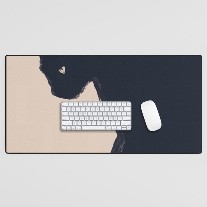 Minimal Abstract Art Black Cat Desk Mat Gallery Image 1