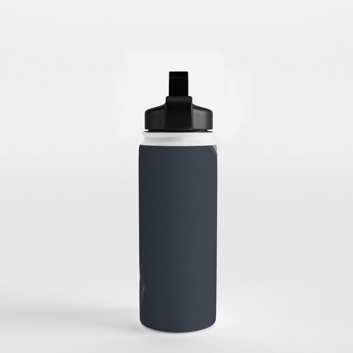 Minimal Abstract Art Black Cat Water Bottle Gallery Image 2
