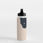 Minimal Abstract Art Black Cat Water Bottle Gallery Image 3