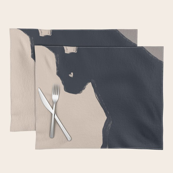 Minimal Abstract Art Black Cat Placemat Gallery Image 1