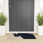 Minimal Abstract Art Black Cat Welcome Mat Gallery Image 3
