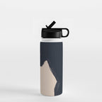 Minimal Abstract Art Black Cat Water Bottle Gallery Image 1