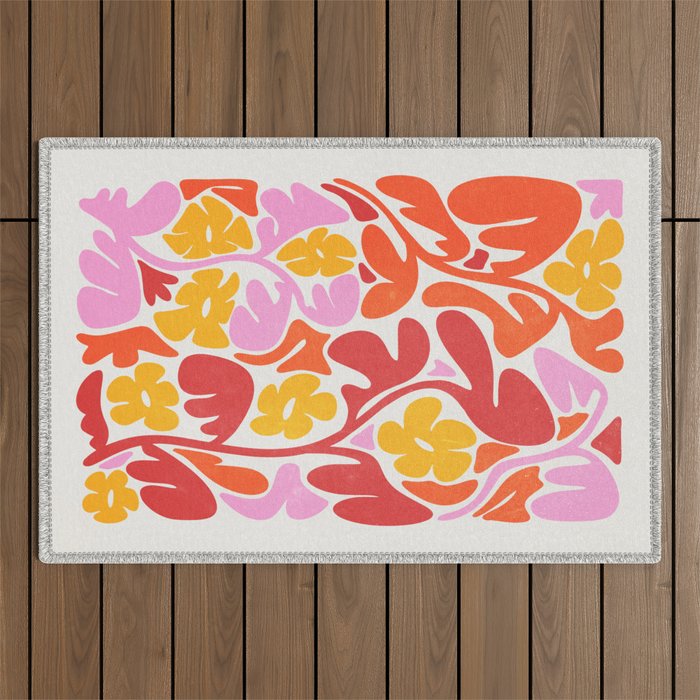 Retro Garden Outdoor Rug Gallery Image 1